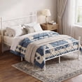 thumbnail image 3 of Zimtown Full Bed Frame with Smart LED Light, Metal Platform Bed with Charging Station, White, 3 of 10