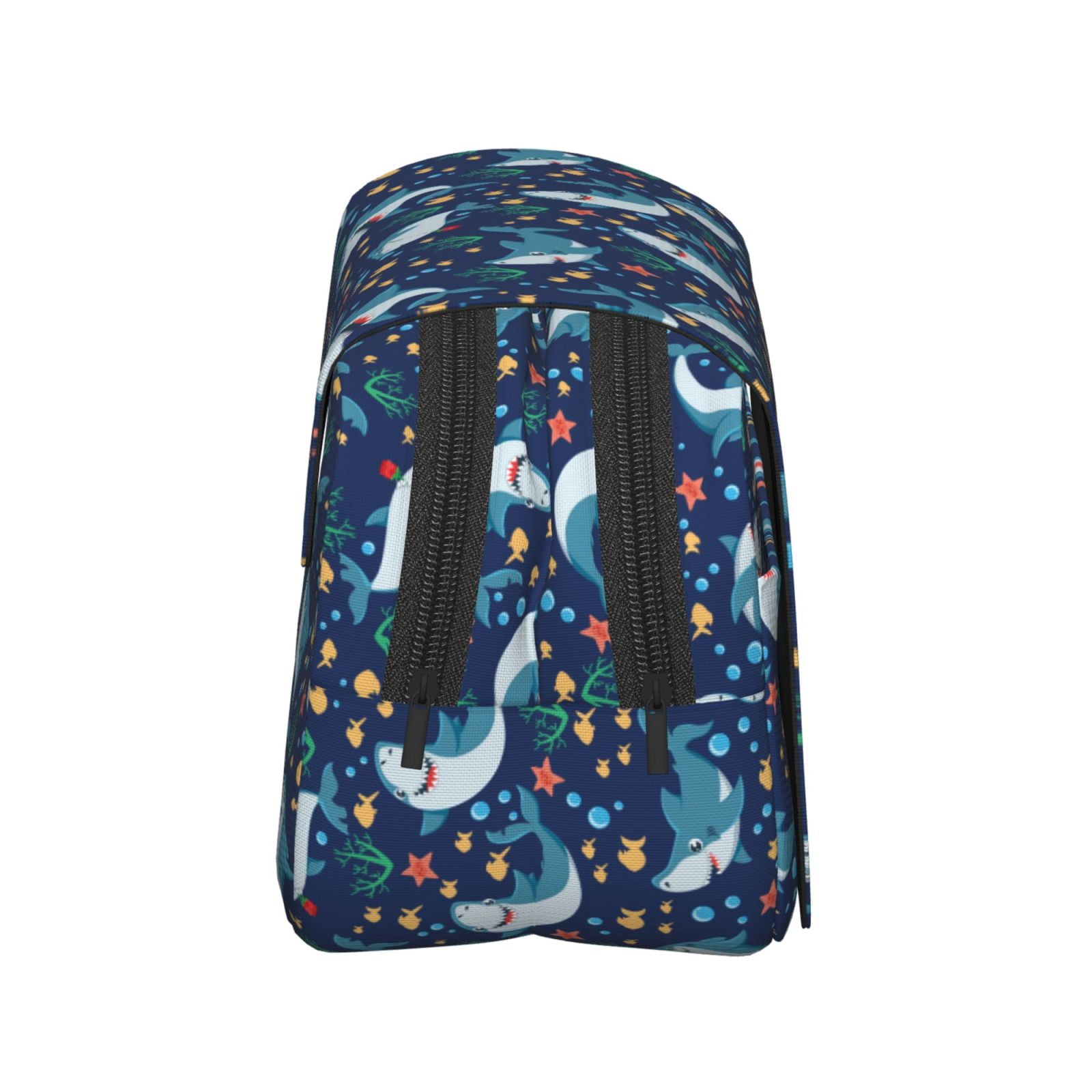 Rateoe Sea Sharks Pattern Double Clamshell Pen Case, Storage Organizer with Two Zipper Compartments– Holds Up to 50 Pencils & Pens