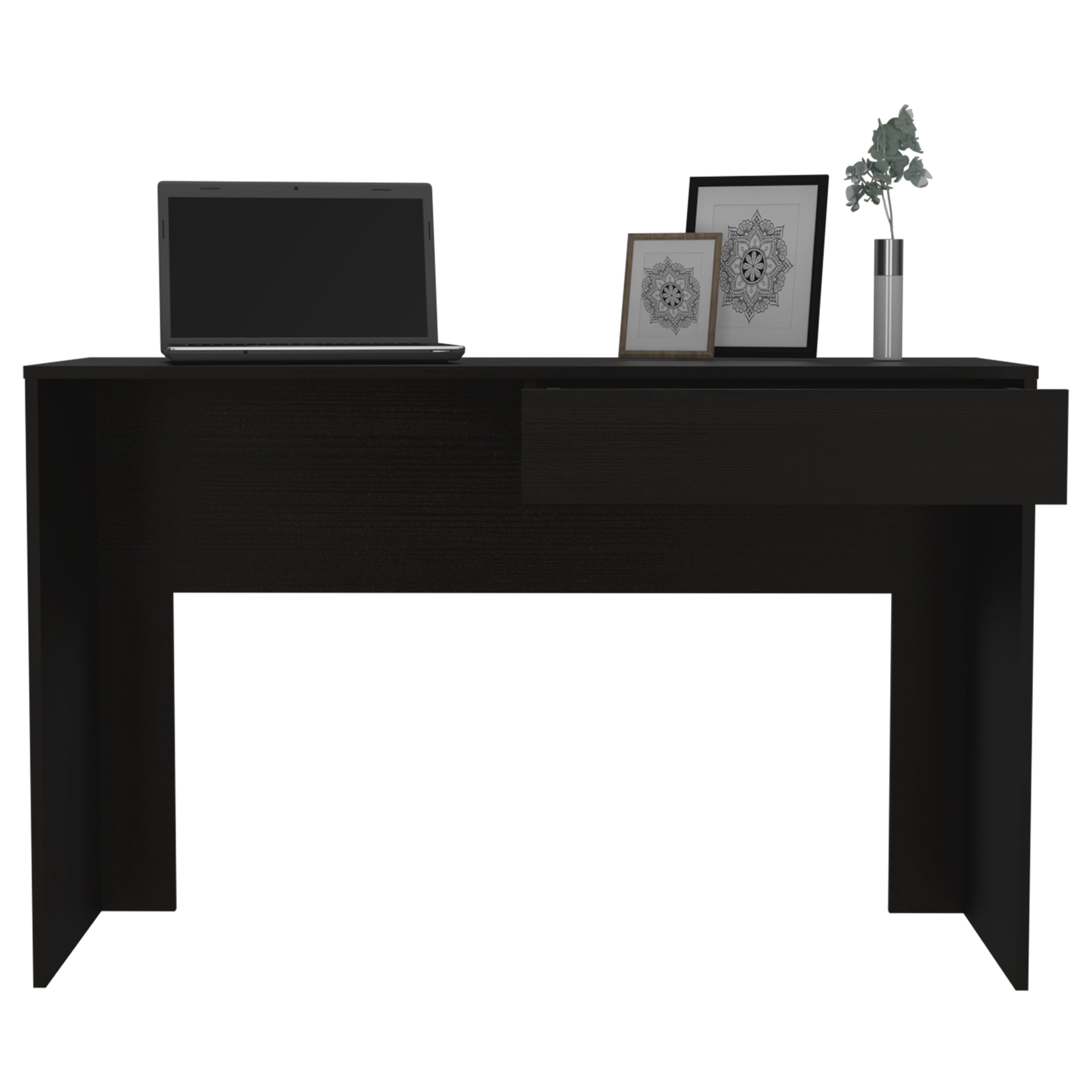 Astoutdoor Acre Writing Computer Desk with One Drawer, Black