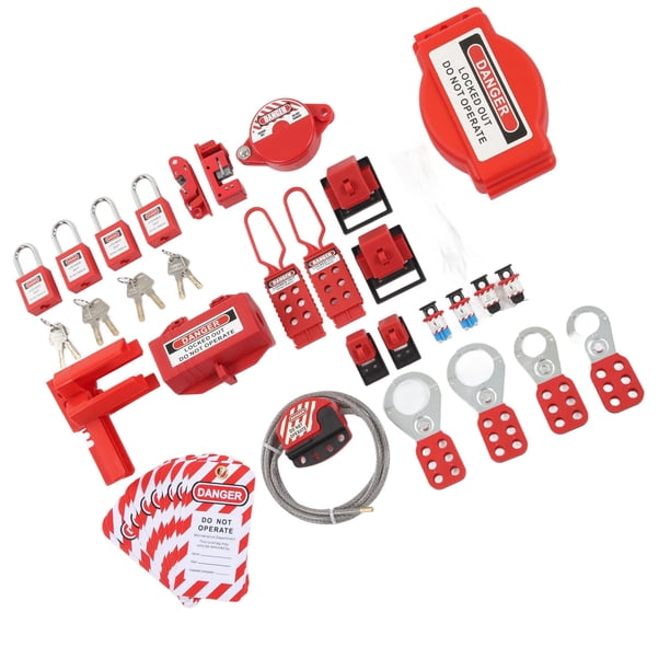 Juego De Combinación De Bloqueo Y Etiquetado, Resistencia Al Impacto, 47 Piezas, Kit De Candados Eléctricos Con Carcasa De Plástico ABS, Multifuncional Con 12 Etiquetas Para