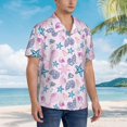 thumbnail image 3 of Sikiie Sea Shells 3 Print Men's Hawaiian Shirt, Summer Beach Button Pocket Short Sleeve T-Shirt,3X-Large, 3 of 7