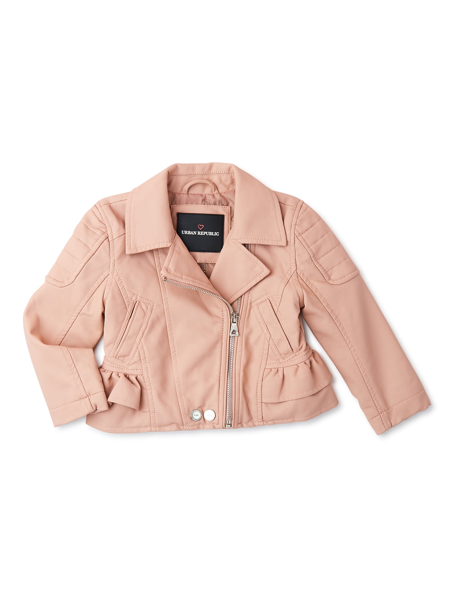 Urban Republic Baby and Toddler Girls Faux Leather Moto Jacket, Sizes  12M-4T - Walmart.com