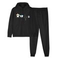 thumbnail image 2 of ibuvkizy Jogger Sets for Women 2 Piece!Men's and Women's Sports Tracksuits Long Sleeve Pullover Hoodies Sweatshirt Loose Coat and Sweatpants Fall Winter Suit Black,S, 2 of 7
