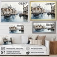 thumbnail image 4 of Designart "Blue Canal City Venice Charcoal" Canals Floater Framed Canvas Wall Art, 4 of 7