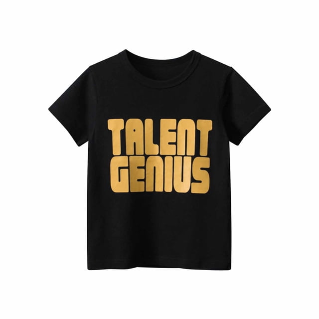 Birdeem T-Shirt à Manches Courtes en Coton pour Bébés Garçons, Col Rond, Imprimé Anglais