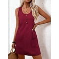 thumbnail image 5 of DOKOTOO Women's Sleeveless Tank Dress Buttons A-Line Dresses Daily Mini Dresses, 5 of 8
