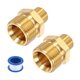 thumbnail image 1 of Uxcell 2 Paquete Adaptador de Lavadora a Presión, Conectores Rápidos Macho G1/4" a Macho M22 14mm Adaptador Giratorio de Latón con Cinta Selladora para Mangueras de Lavadoras a Presión, 1 of 5