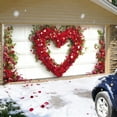 thumbnail image 5 of YaoZQ Valentine's Day Garage Door Banner, Romantic Red Rose Heart Wreath Mural, Polyester Large Backdrop Cover for Outdoor Home Garden Wall Decoration, 157.5x70.9 inch, 5 of 6