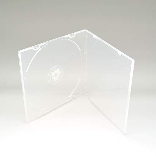 Maxtek Étui CD 5,2 mm, Étuis Minces Simples Transparents en Plastique PP Poly avec Étui Extérieur, Lot de 100.