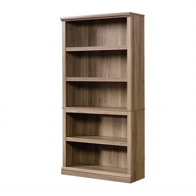 Pemberly Row Contemporary 5 Shelf Bookcase in Salt Oak