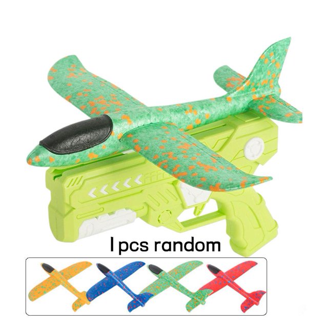 SharkTRUE Hand Launcher Foam Glider Airplane Toy ,Safe Lightweight Plane with Random Colors ,Fun Outdoor Throwing Game for Kids and Parents