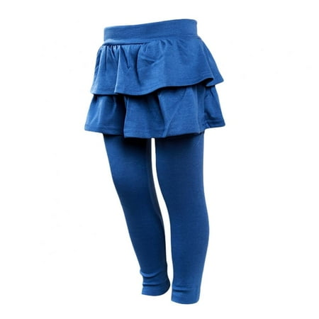 

Naturalour Little Girls Footless Leggings with Mini Ruffle Skirt Stretchy Cotton Pantskirt