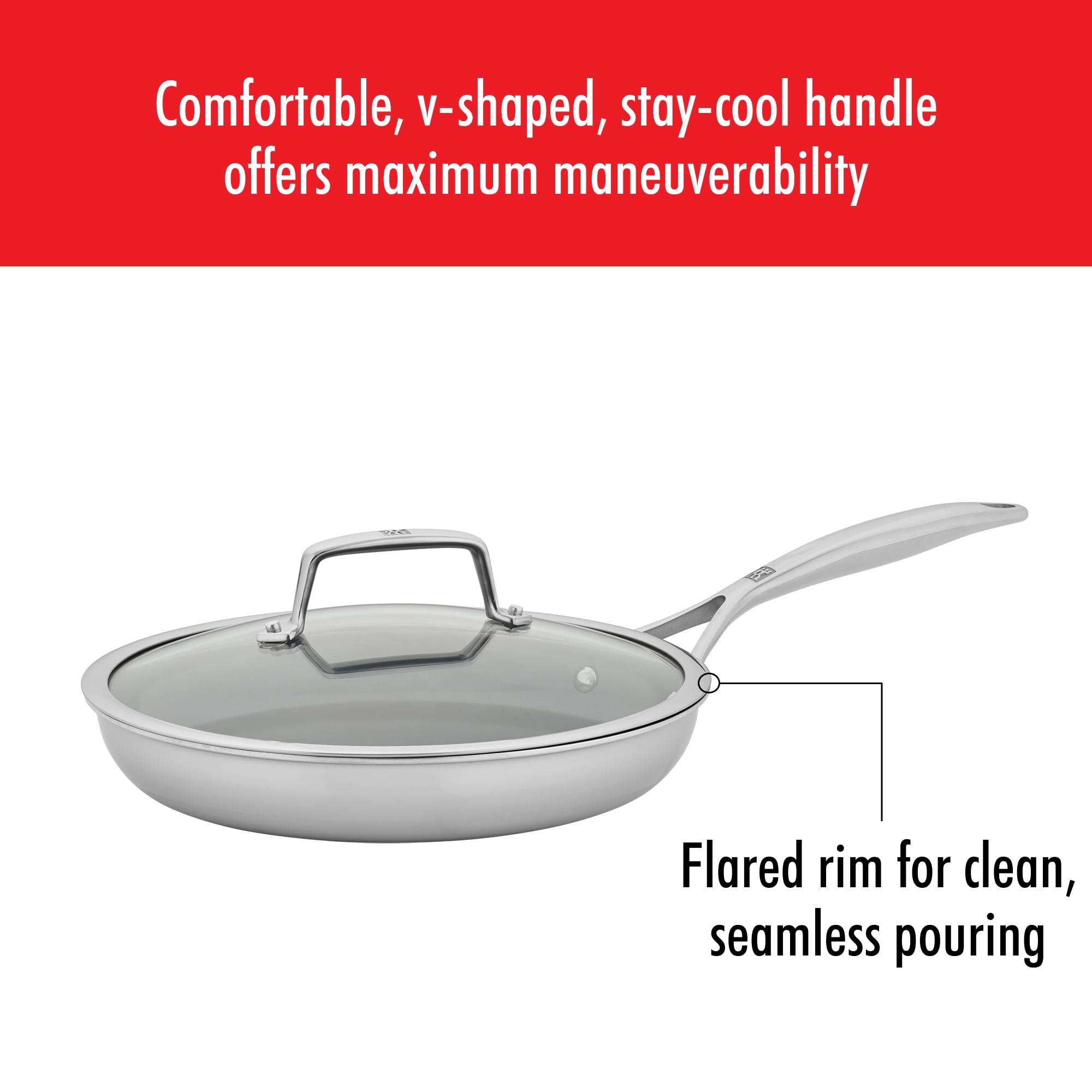 ZWILLING Energy Plus 10-inch Stainless Steel Ceramic Nonstick Fry Pan with  Lid, 2-pc - Kroger