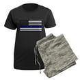 thumbnail image 5 of CafePress - Blue Lives Matter Flag Women's Dark Pajamas - Women's Short Sleeve Print T-Shirt and Pants Dark Cotton Pajama Set, 5 of 7