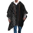 thumbnail image 1 of Men's Windbreaker Woolen Sweatshirt Print Cloak Cape Shawl Coat Set Head Hoodless Pullover, 1 of 5