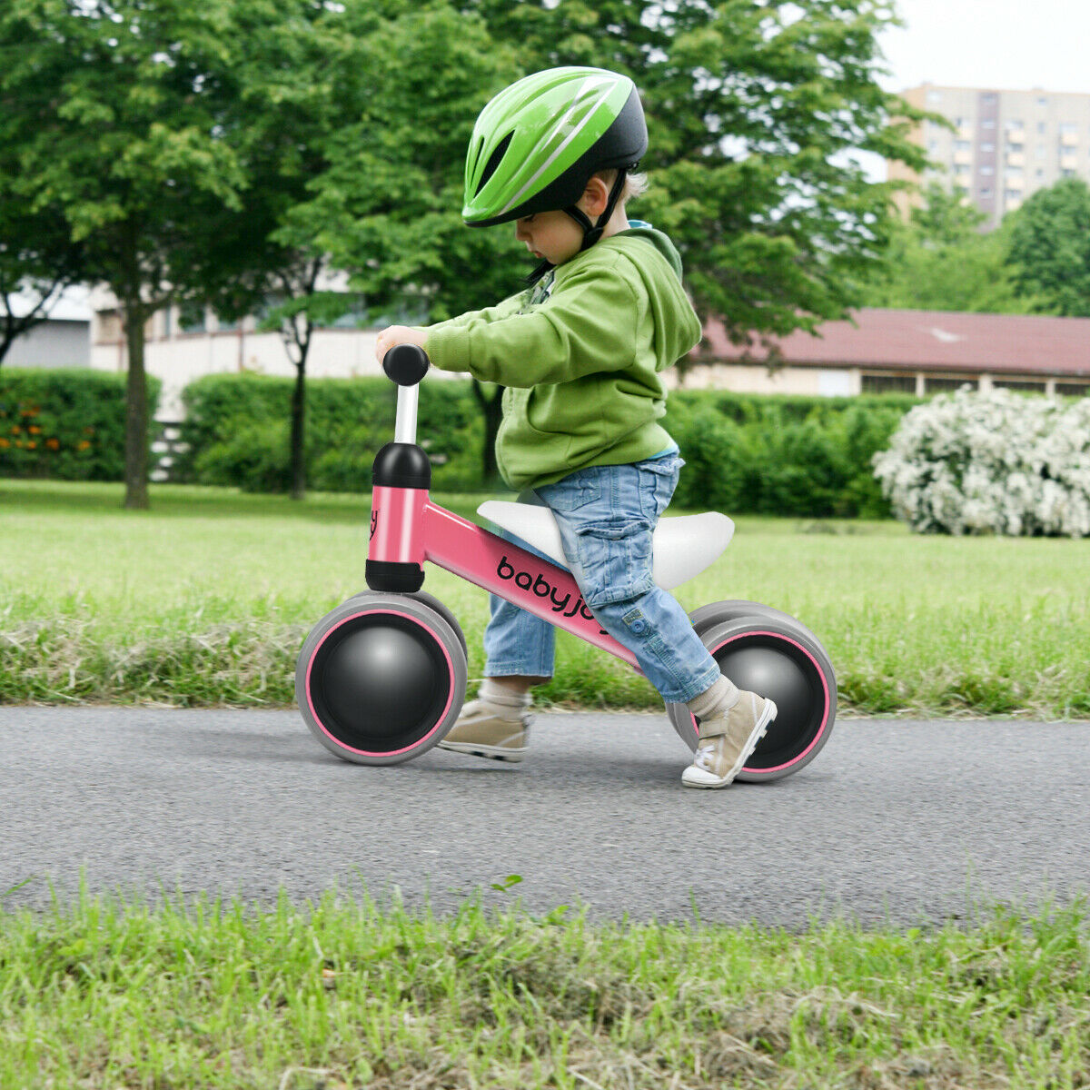 Babyjoy 4 Wheels Baby Balance Bike Children Walker No-Pedal Toddler Toys Rides Pink - image 4 of 10