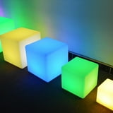 Glowing Cube Square Stool LED Light Cube for Seat Chair Waterproof ...