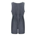 thumbnail image 6 of Feancey Womens Denim Romper Shorts Baggy Casual Sleeveless Tie Front Overalls Summer V Neck Jean Jumpsuits with Pockets Limited Time Sales Today Dark Gray M, 6 of 7