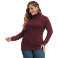thumbnail image 4 of Hanna Nikole Women Plus Size Basic Mock Neck Slim Fitted Long Sleeve Pullovers Tee Tops (16W-24W), 4 of 7
