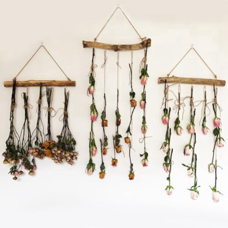10Pcs Natural Driftwood Decorative Branches Farmhouse Home Wall Hanging Decor Hanging Jewelry Organizers with 5 Hooks