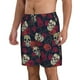 thumbnail image 2 of Balery Roses Skulls Traje de Baño Estilo Hawaiano para Hombre, Shorts de Secado Rápido con Bolsillos-Medium, 2 of 6