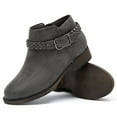 thumbnail image 2 of Women's Ankle Boots - Classic Side Zip, Comfortable Platform, Cover with Buckle Strap, Round Toe, Low Chunky Heel Comfort Slip On Fashion Grey Boots., 2 of 7