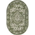 thumbnail image 1 of Unique Loom Richmond Medallion Border Rug  3' 3 x 5' 3 Oval Green/Ivory, 1 of 2