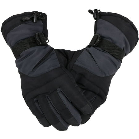 Simplicity Men's Ski Snowboarding Gloves w/Elastic Wrist Cuffs, 3578_L.grey