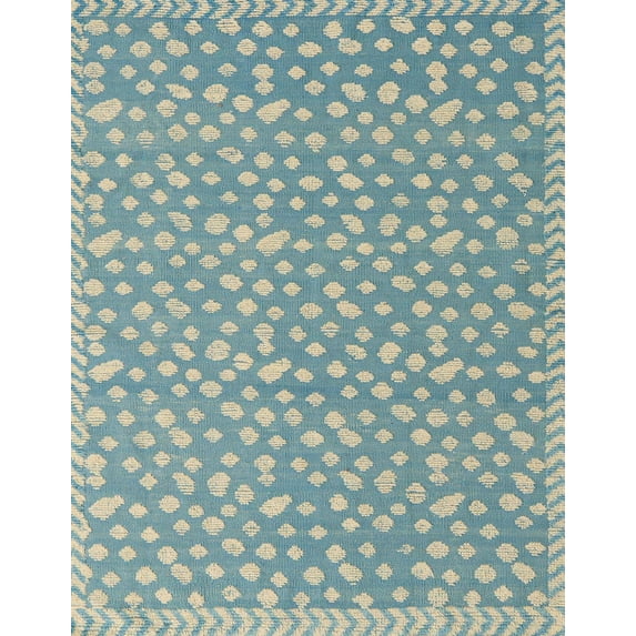 Ahgly Company Indoor Rectangle Abstract Cadet Blue Green Abstract Area Rugs, 2' x 5'