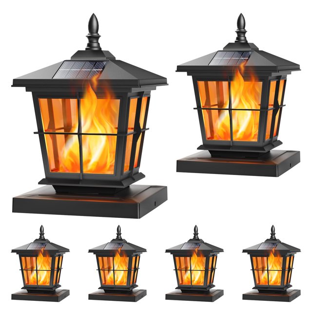 Faros solares NIORSUN Flickering Flame 4x4 5x5 (paquete de 6)