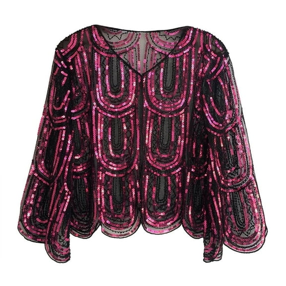 1920s Shawl Vintage Evening Wrap Sequin Cape