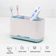 thumbnail image 3 of Bathroom Storage Box Pp Material Storage Box Blue Bathroom Organizer Set Detachable Storage Box Rack for Toothbrushes, 3 of 5