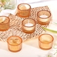 thumbnail image 1 of Uxcell 12Pcs Portavelas de Té, Portavelas Votivo Redondo de Vidrio con Estrías para Centro de Mesa, Decoración del Hogar para Bodas, Cumpleaños, Fiesta de San Valentín, Dorado, 1 of 7