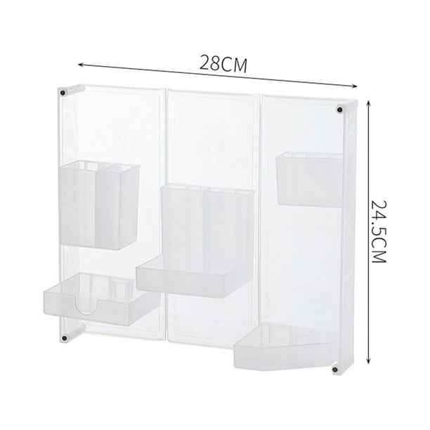 Estuche para lápices de plástico magnético, caja de papelería plegable y estable, caja para lápices de oficina, estuche de maquillaje magnético de escritorio, resistente y resistente