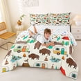 thumbnail image 3 of Catabedysis Cartoon Camping Full Size Comforter Sets,Wildlife Camper Print Bedding Comforter Set For Boys,Multicolor,Colorful Stars Reversible,3pcs,1 Comforter and 2 Pillowcases, 3 of 7