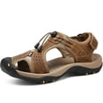 thumbnail image 5 of Large Size Sandals Men's Summer Outdoor Sports Toe Genuine Leather Beach Sandals Outer Wear Plus Size, 5 of 5