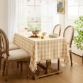 thumbnail image 6 of Checkered Tablecloth Rectangle, Outdoor Linen Cotton Gingham Table Cloth with Tassel, Heavy Duty Wrinkle Free Buffalo Plaid Table Cover for Kitchen Dining Home Party - 55 x 84 Inch, Yellow, 6 of 12