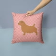 thumbnail image 2 of Carolines Treasures BB3609PW1414 Norfolk Terrier Checkerboard Pink Fabric Decorative Pillow, 2 of 4
