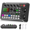 thumbnail image 1 of Mezclador de audio Podcast Facmogu F998 Live Sound Card negro, 1 of 7