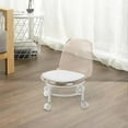 thumbnail image 6 of FashionCha Low Rolling Stool and Backrest with Wheels Movable Mini Stool Swivel Chair Stool Brown, 6 of 9