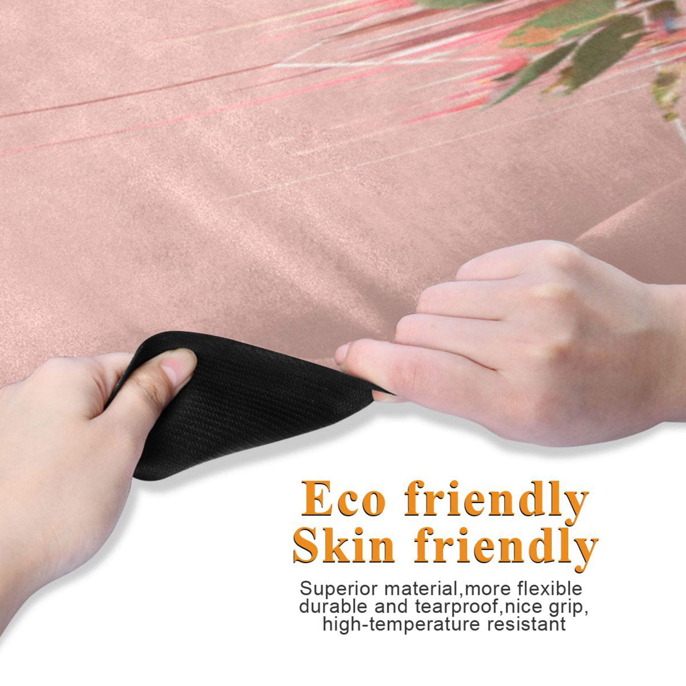 BZSMCE Yoga Mat Women Fitness Mat Pink Blossom Pattern