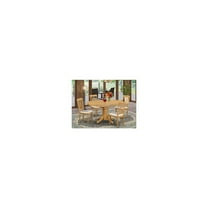 East West Furniture Dining Room Set Oak, AVAT5-OAK-LC