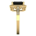 thumbnail image 3 of 2.78 ct Emerald Cut Natural Onyx with Simulated Diamond Halo Accents 18K Yellow Gold Womens Engagement Ring, 3 of 5