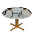 thumbnail image 3 of Orinice Penguins Round Table Cover Stain Resistant Washable Indoor Outdoor Tablecloth Kitchen Dining Wedding Parties Elastic Edge 100% Polyester Fiber 38-42, 3 of 8