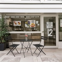 Premium Steel Patio Bistro Set, Folding Outdoor Patio Furniture Sets, 3 Piece Patio Set of Folding Patio Table and Chairs,Black