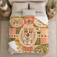 thumbnail image 5 of Cute Corgi Portraits Autumn Pumpkins Patchwork Corgi, Festive Pet Portrait Pattern, Warm Flannel Blanket for Living Room and Bedroom, Dog Lovers autumn celebration Gift, Pet Lover Home Decor, 5 of 9