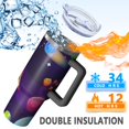 thumbnail image 5 of Galaxy 40oz Tumbler with Handle and Straw, Large Capacity Travel Cup for Hot & Cold Drinks, Double Walled Vacuum Insulated Cup,Birthday Thanksgiving Christmas Gifts for Women Girls, Starry, 5 of 6