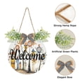 thumbnail image 2 of Trees Houses Clocks Welcome Sign for Front Door Wreath Door Sign for Farmhouse Porch Decoration Indoor Outdoor, 2 of 7