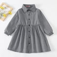 thumbnail image 4 of Xdegoge Kids Girls Long Sleeve Shirt Dress Collared Plaid Print Tween Button Down Knee Length A Line Outfit Flattering Chic Wear for School Casual Daily for Teen, 4 of 9
