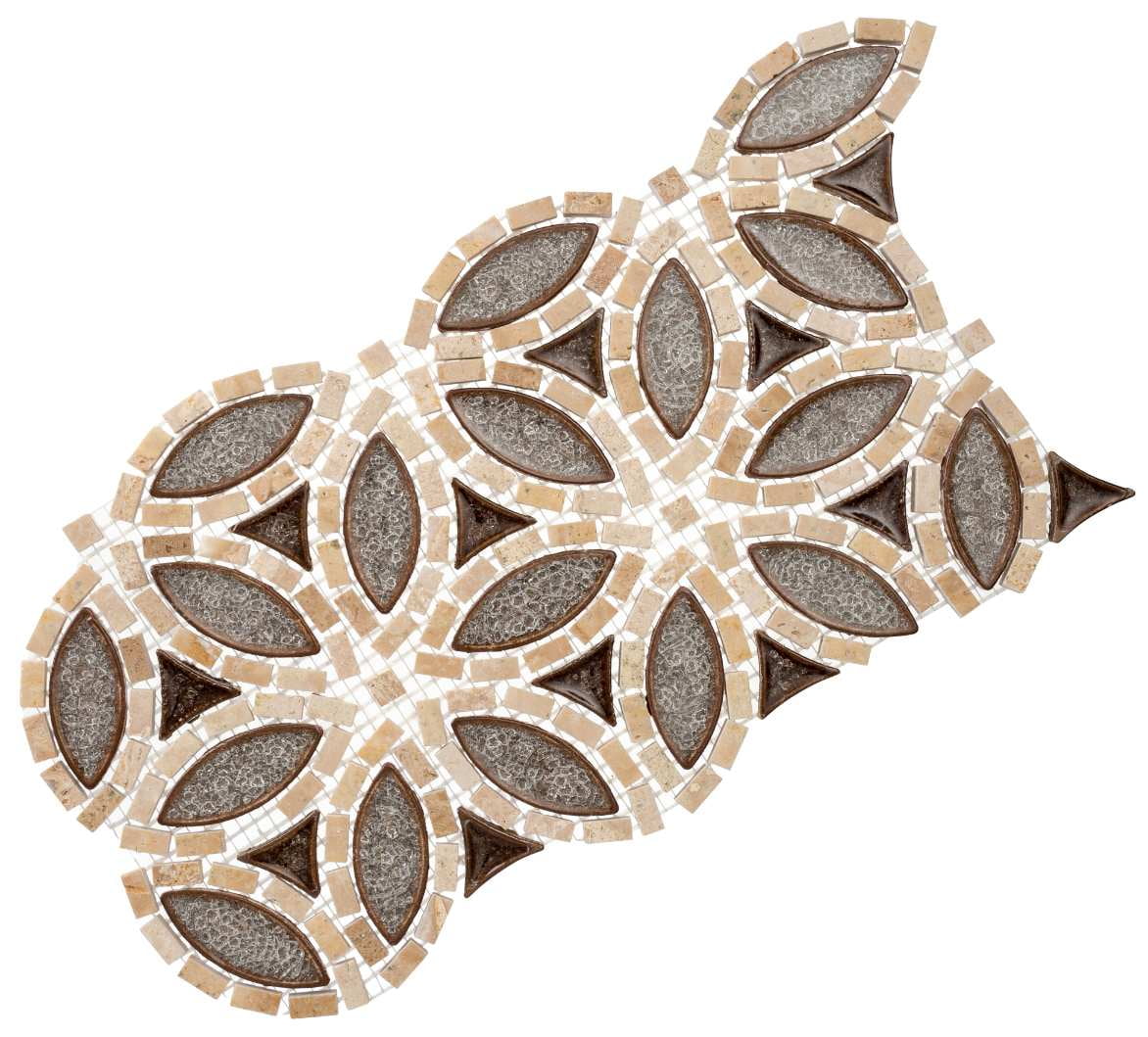 Alhambra Beige and Brown Glass Mosaic Tile Sheet